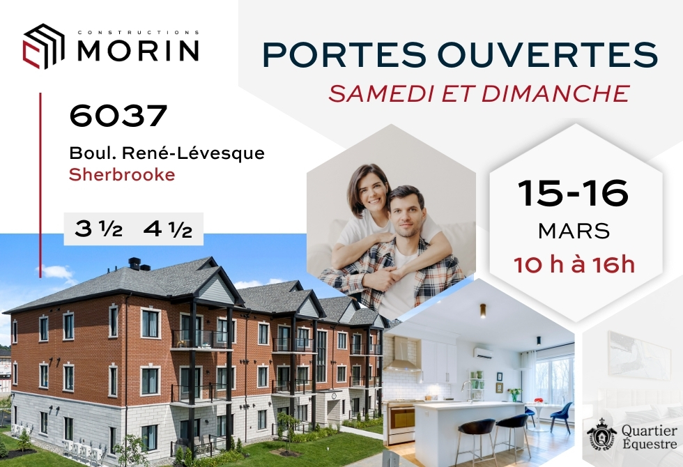 Venez visiter nos logements lors de nos portes ouvertes les 15 et 16 mars prochains, entre 10 h et 16 h - Constructions Morin